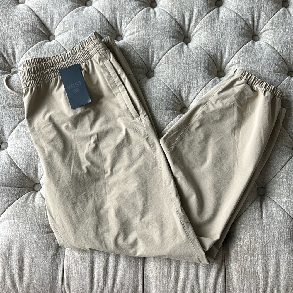 VRST Sandy Clay men joggers slim fit elastic‎ & draw strng SZ XL preppy NWT